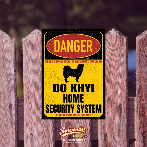 Do Khyi Tibet Dogge Tibetmastiff Mastiff Dog Türschild Danger Security System Warnschild Hund Schilder Hundeschild happy Design by Siviwonder