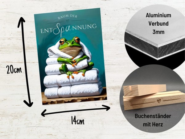 Frosch Schild Wellness Handtuch Entspannung Schild Spruch Türschild Froschschild