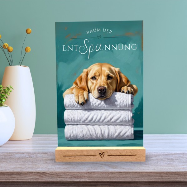 Hundeschild Deko Badezimmer Wellness Labrador Labby Schild Spruch