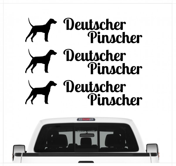 Deutscher Pinscher Dog 3er Set AUTOAUFKLEBER Aufkleber Hunde Hundemotiv by SIVIWONDER