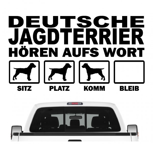 Deutscher Jagdterrier Jagd Terrier Hört aufs Wort Hunde Aufkleber Sticker Autoaufkleber