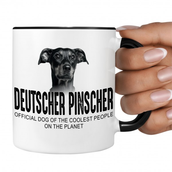 Deutscher Pinscher Dog cool Leute lustig Dog Tasse Kaffeetasse Kaffeebecher happy Design by Siviwonder