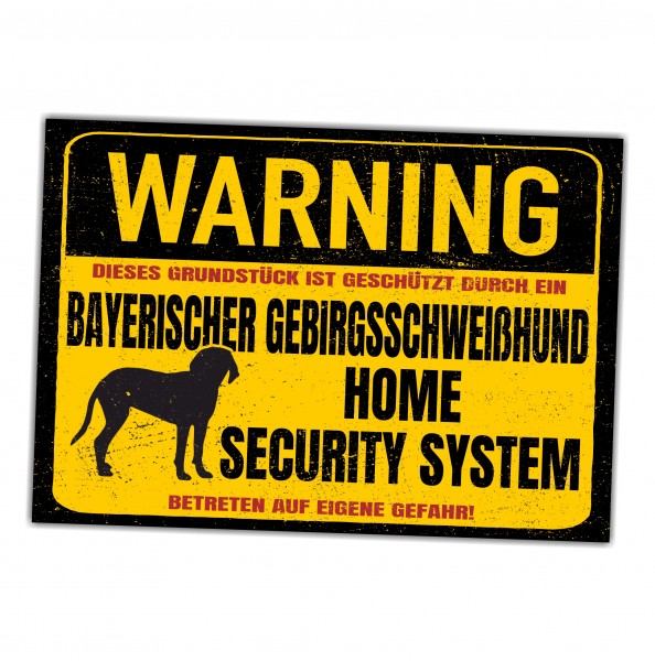 Bayerischer Gebirgsschweißhund BGS Schild Warning Security System Türschild Hundeschild Warnschild