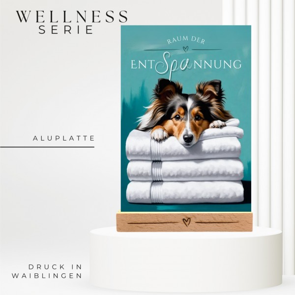 Hundeschild Deko Badezimmer Wellness Sheltie Shetland Sheepdog Schild Spruch