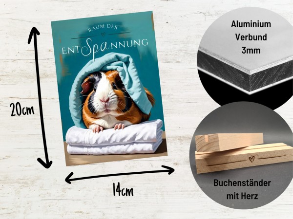 Meerschweinchen Schild Wellness Handtuch Entspannung Schild Spruch