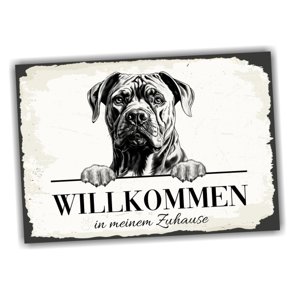 Hundeschild Willkommen Zuhause Cane Corso Schild Achtung Spruch