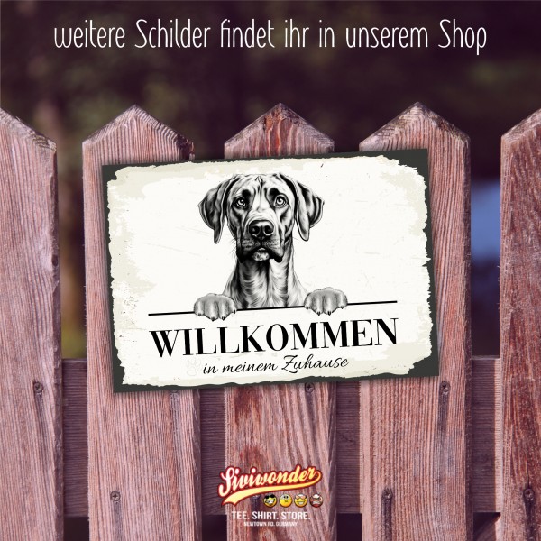 Hundeschild Willkommen Zuhause Plott Hound Schild Achtung Spruch