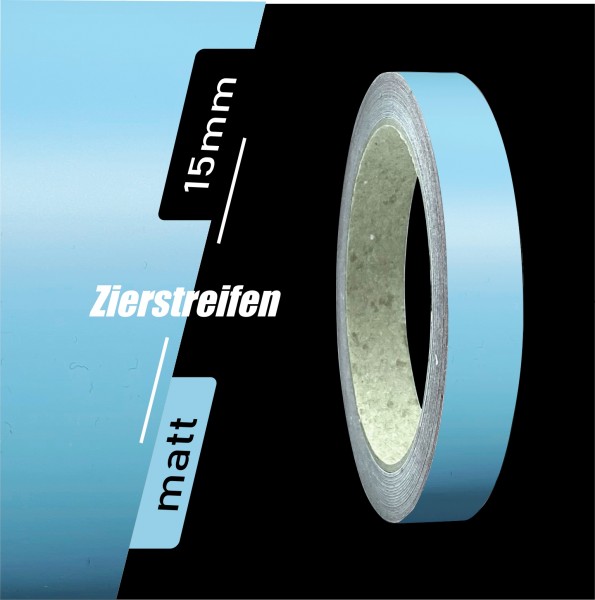 Zierstreifen Matt lichtblau blau hellblau 15mm in in 10 m Länge für Auto Boot Klebeband Dekorstreifen Tuningstreifen Autofolie Siviwonder