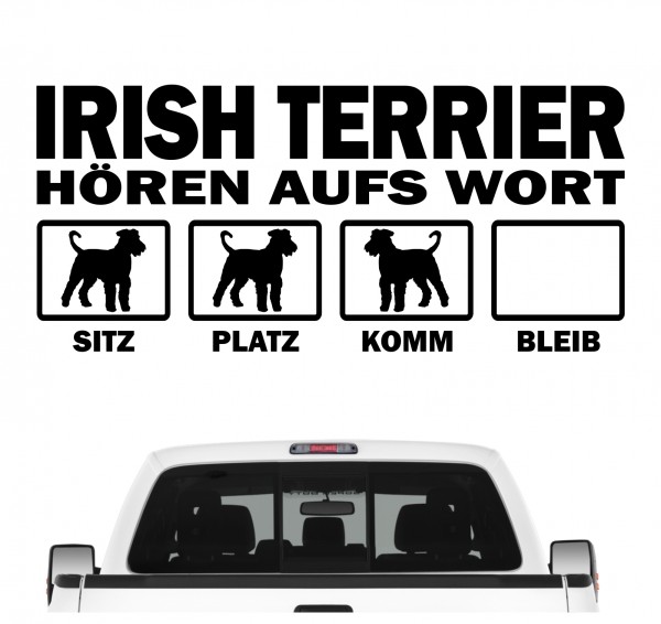 Irish Terrier roter Teufel der rote Ire Hört aufs Wort Hunde Aufkleber Sticker Autoaufkleber Wandtattoo Tattoo