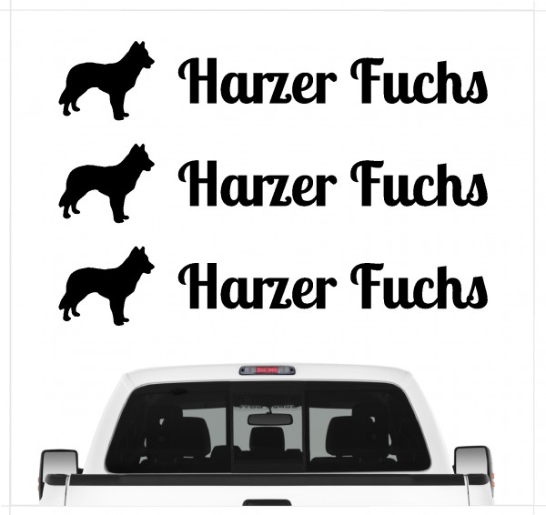 Harzer Fuchs Altdeutscher Hütehund Dog 3er Set AUTOAUFKLEBER Aufkleber Hunde Hundemotiv by SIVIWONDER