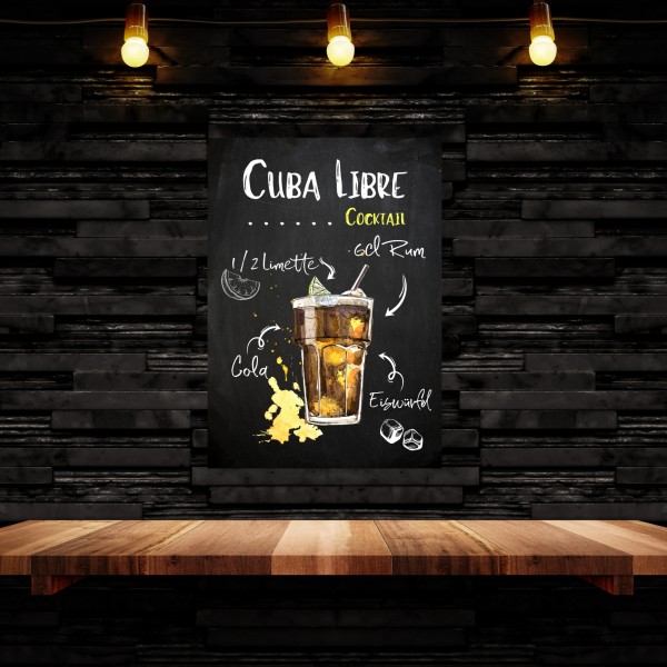 Cuba Libre Rezept Schild für deinen Partykeller Türschild Warnschild Privatgrundstück lustiges Spaß Schild happy Design by Siviwonder
