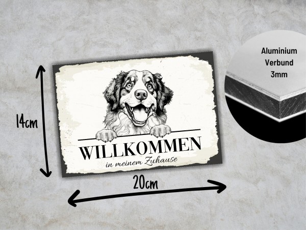 Hundeschild Willkommen Zuhause Berner Sennenhund Sennen Schild