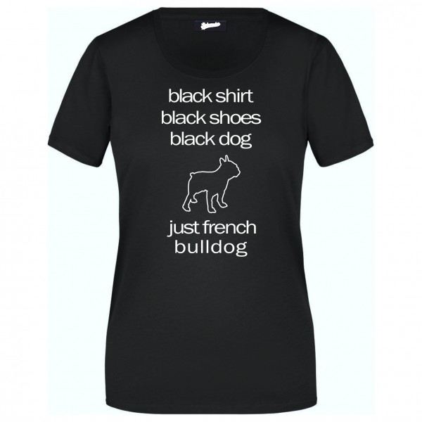 Französische Bulldogge Black Dog Unisex T-Shirt Hundemotiv Frenchie French Bulldog Bully