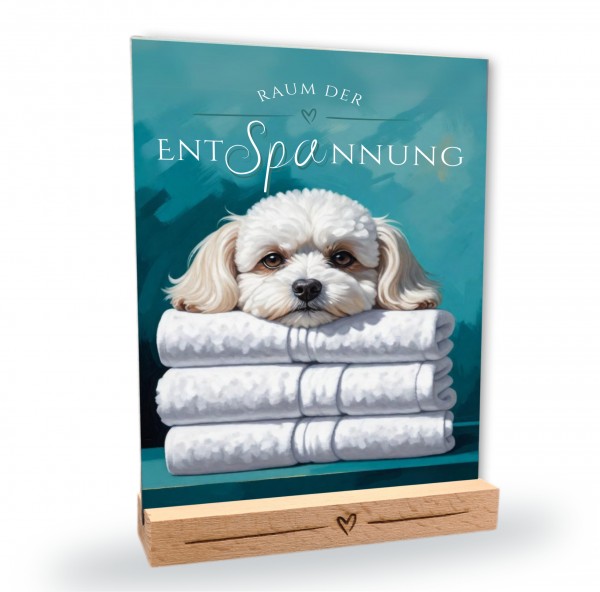 Hundeschild Deko Badezimmer Wellness Malteser Schild Spruch