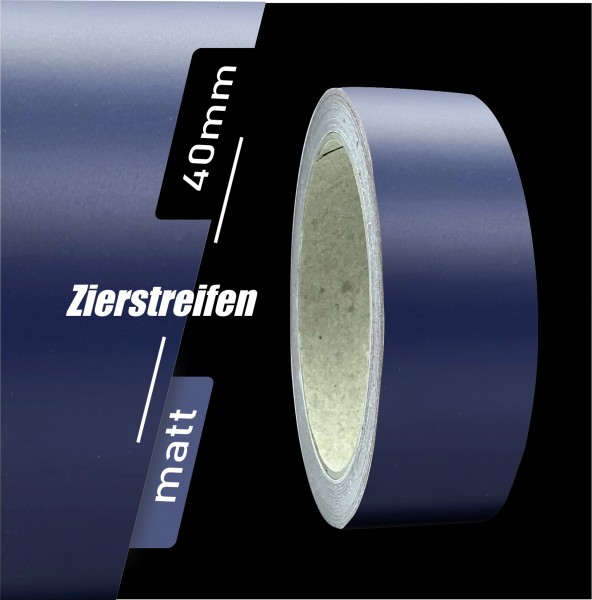 Zierstreifen Matt dunkelblau blau 40mm in in 10 m Länge für Auto Boot Klebeband Dekorstreifen Tuningstreifen Autofolie Siviwonder