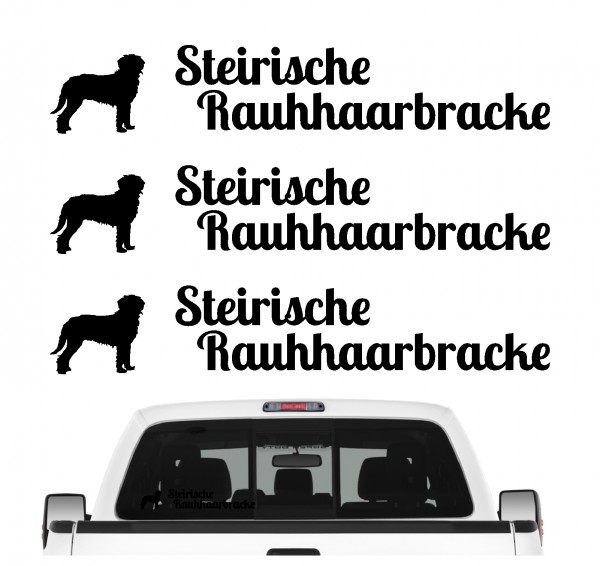 Steirische Rauhhaarbracke Peintinger Bracke Bracken Dog 3er Set AUTOAUFKLEBER Aufkleber Hunde Hundemotiv by SIVIWONDER