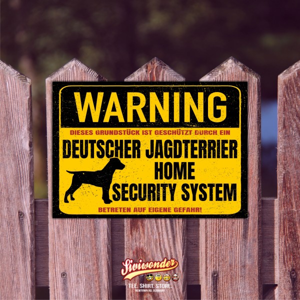 Deutscher Jagdterrier Dog Schild Warning Security System Türschild Hundeschild Warnschild Jagd