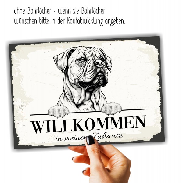 Hundeschild Willkommen Zuhause Bullmastiff Mastiff Schild Achtung