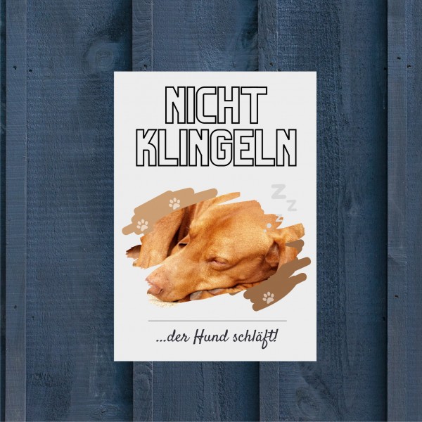 Magyar Vizsla Hund nicht klingeln schlafen Schild Dog Hund Spruch Türschild Hundeschild Wall Art Gefährte