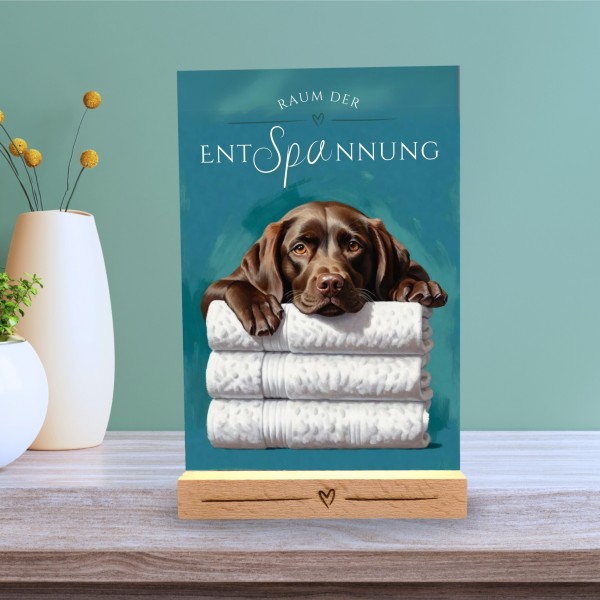 Hundeschild Deko Badezimmer Wellness Labrador Labby Schild Spruch