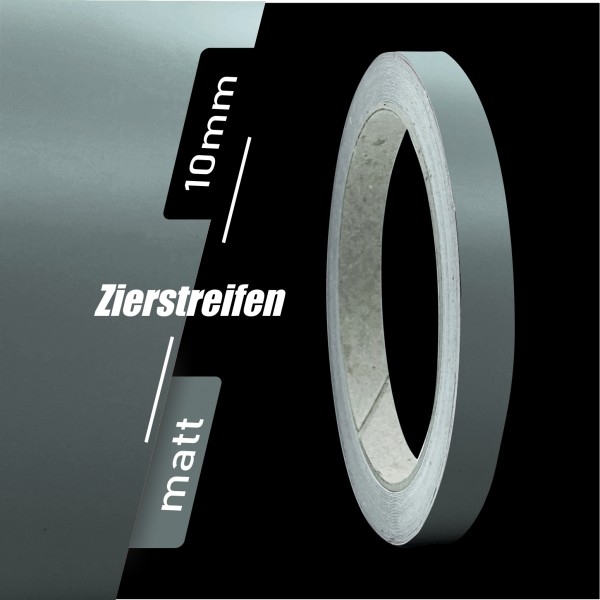 Zierstreifen Matt grau - dunkelgrau grey 10mm in in 10 m Länge für Auto Boot Klebeband Dekorstreifen Tuningstreifen Autofolie Siviwonder