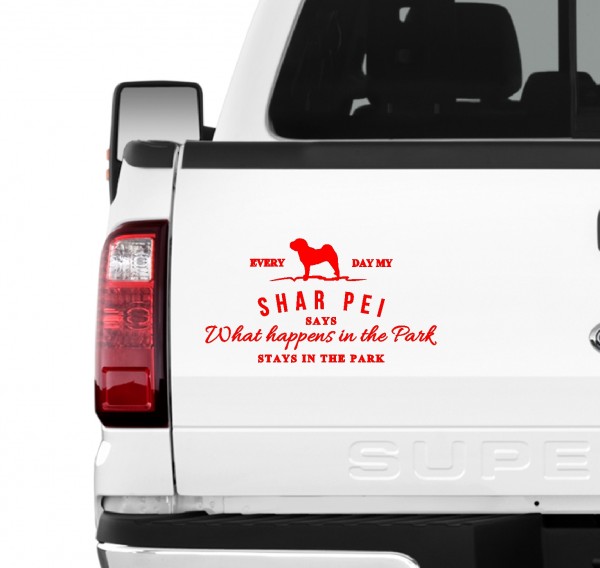 Shar Pei Vintage Hundeaufkleber Hundemotiv Folie Faltenhund Chinese