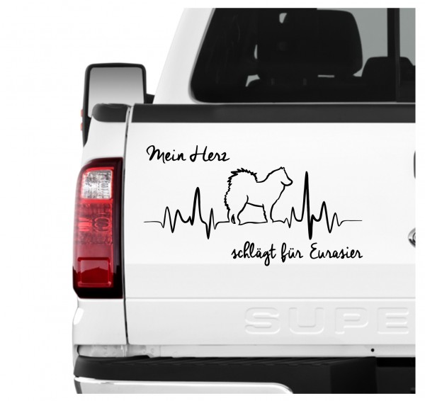 Eurasier Eurasian Spitz Spitze Wolfsspitz Samojede Dog Hundeaufkleber Herz AUTOAUFKLEBER Hunde HEARTBEAT EKG by SIVIWONDER