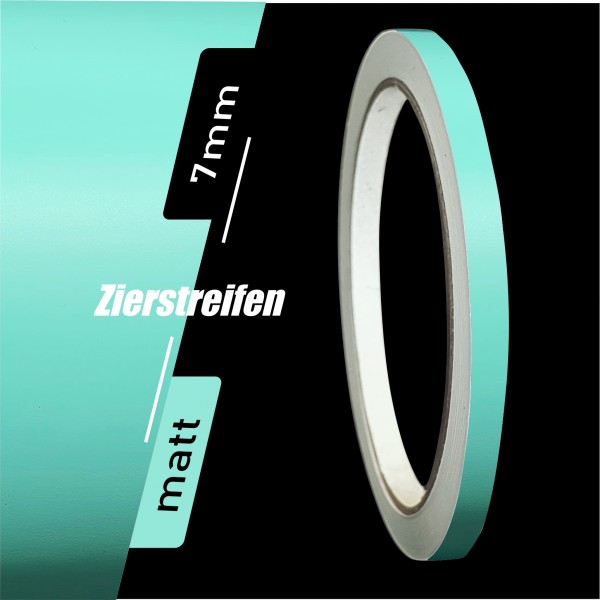 Zierstreifen Matt mint mintgrün minze minz grün 7mm in in 10 m Länge für Auto Boot Klebeband Dekorstreifen Tuningstreifen Autofolie Siviwonder