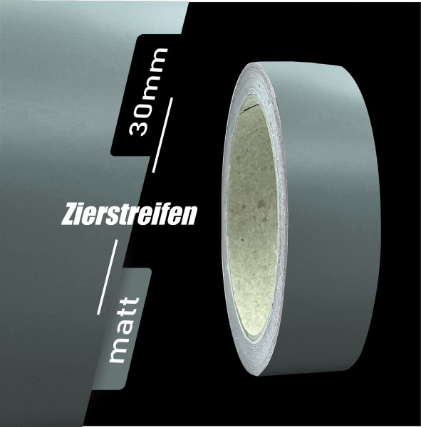 Zierstreifen Matt grau - dunkelgrau grey 30mm in in 10 m Länge für Auto Boot Klebeband Dekorstreifen Tuningstreifen Autofolie Siviwonder