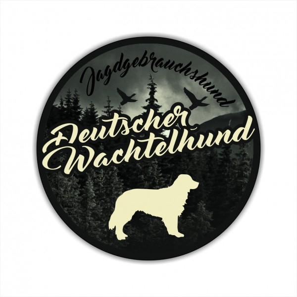 Deutscher Wachtelhund Wachtel Heidewachtel Jagdhund Jäger Westfälische Bracke Jagdhund Aufkleber Digitaldruck Motiv
