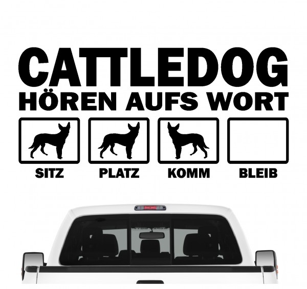 Australian Cattle Dog ACD Cattle Dog Blue Heeler Red Heeler Queensland Heeler Australischer Treibhund Dog Hört aufs Wort Hunde Aufkleber Sticker Autoaufkleber