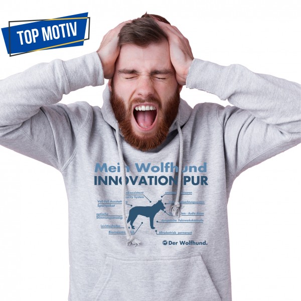 Wolfhund Sweatshirt Innovation Hoodie Hundemotiv Wolfhound Tschechoslowakischer
