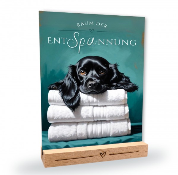 Hundeschild Deko Badezimmer Wellness Cocker Spaniel Schild Spruch