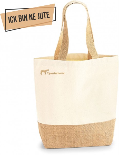 Quarterhorse Jute Shopper Einkaufstasche Pferdemotiv Stickerei