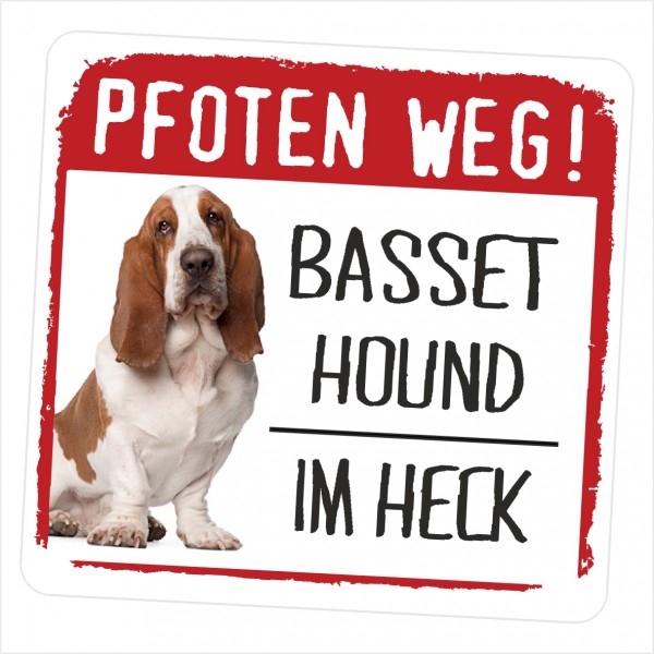 Basset Hound Hush Puppy PFOTEN WEG Hundeaufkleber Folie Hund
