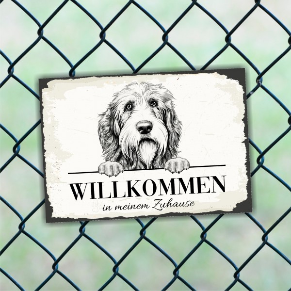 Hundeschild Willkommen Zuhause Bearded Collie Beardie Schild
