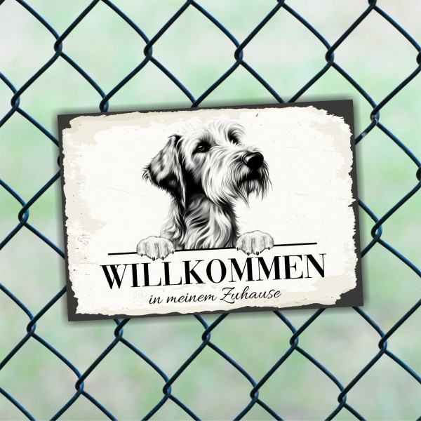 Hundeschild Willkommen Zuhause Irish Wolfhound Schild Achtung Spruch