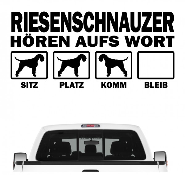 Riesenschnauzer Schnauzer Münchner Russian Bear Riesen Hört aufs Wort Hunde Aufkleber Sticker Autoaufkleber Wandtattoo Tattoo