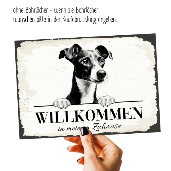 Hundeschild Willkommen Zuhause Italienisches Windspiel Schild