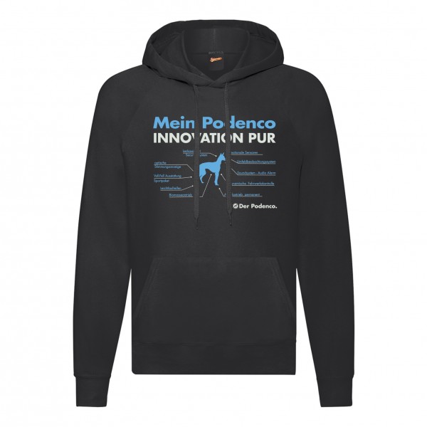 Podenco Sweatshirt Innovation Hoodie Hundemotiv Ibicenco Straßenhund Tierschutz Schwarz