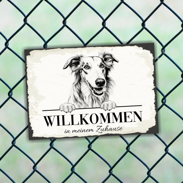 Hundeschild Willkommen Zuhause Barsoi