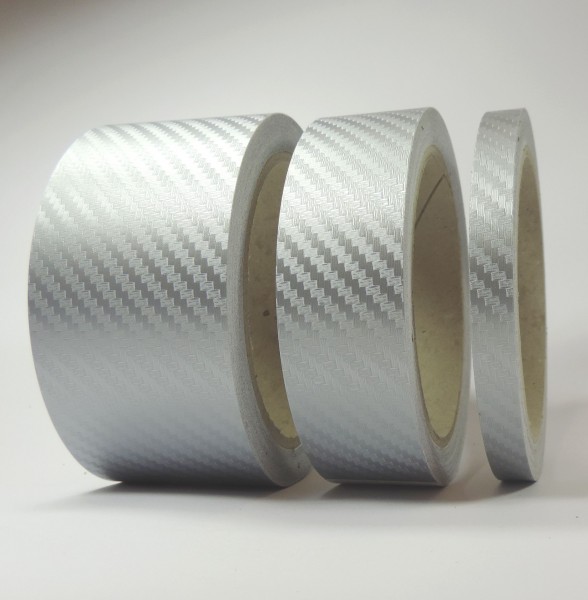 Zierstreifen silber grau carbon in in 10 m Länge für Auto Boot Klebeband Dekorstreifen Tuningstreifen Autofolie Siviwonder