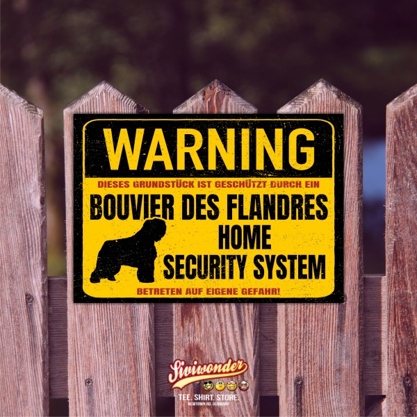 Bouvier des Flandres Dog Schild Warning Security System Türschild Hundeschild Warnschild