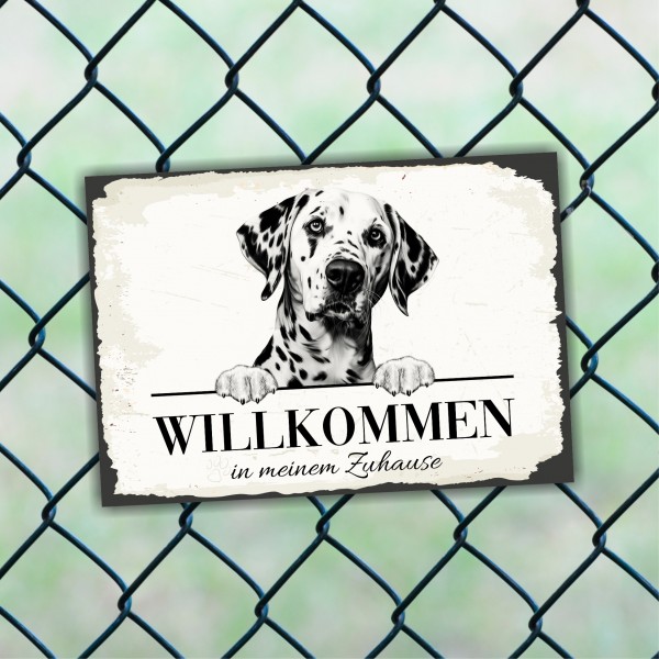 Hundeschild Willkommen Zuhause Dalmatiner Schild Achtung