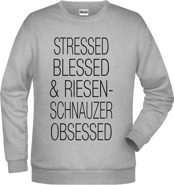 Riesenschnauzer Obsessed Unisex Sweatshirt Hundemotiv Stressed Schnauzer Münchner Russian Bear Riesen