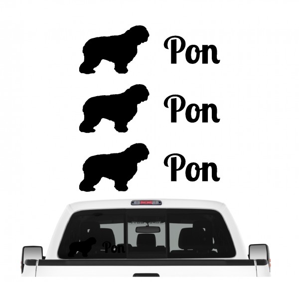 Pon Polski Owczarek Nizinny Dog 3er Set AUTOAUFKLEBER Aufkleber Hunde Hundemotiv by SIVIWONDER