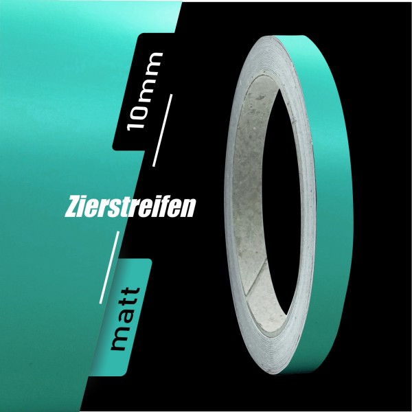 Zierstreifen Matt türkis wasser blau 10mm in in 10 m Länge für Auto Boot Klebeband Dekorstreifen Tuningstreifen Autofolie Siviwonder