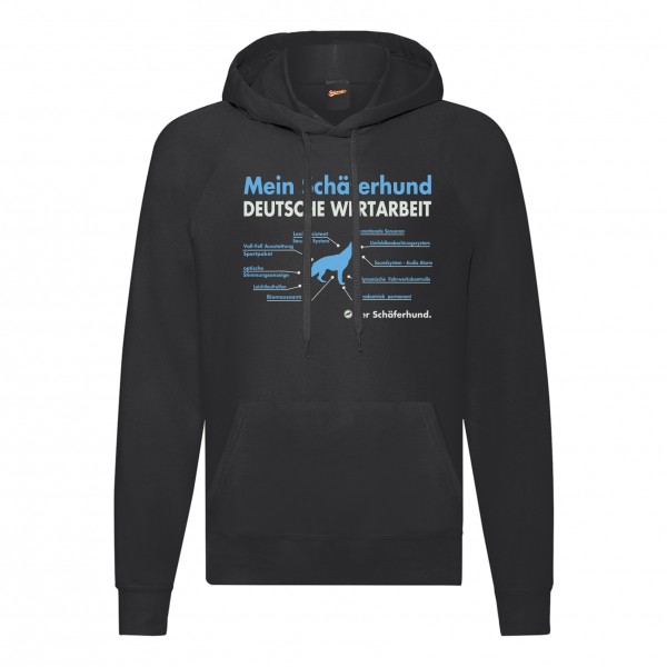 Deutscher Schäferhund Sweatshirt Innovation Hoodie Hundemotiv Schäfer German Schwarz