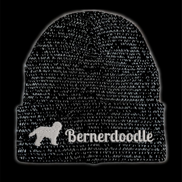 Bernerdoodle reflektierende Mütze Stickerei Hund Winter Strickmütze reflex Beanie warm