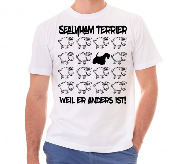 SEALYHAM TERRIER UNISEX T-SHIRT BLACK SHEEP by SIVIWONDER
